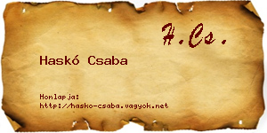 Haskó Csaba névjegykártya